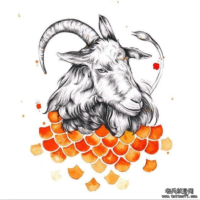 星座摩羯座纹身图案