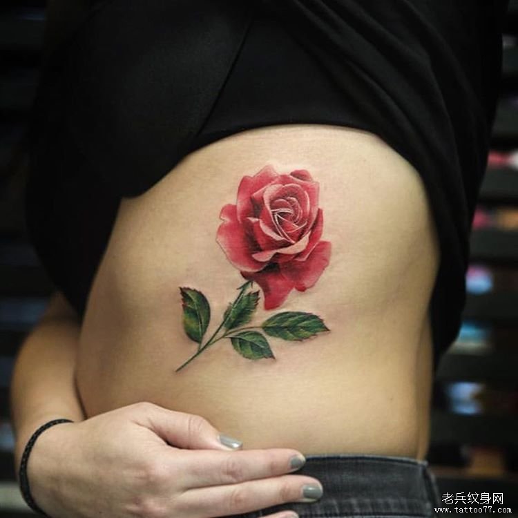 也要玫瑰花纹身图案