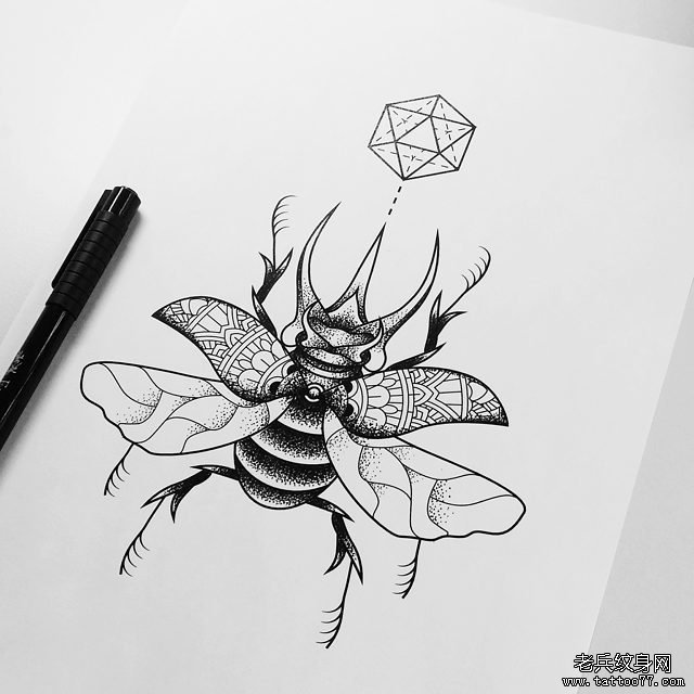 小清新昆虫点刺纹身图片