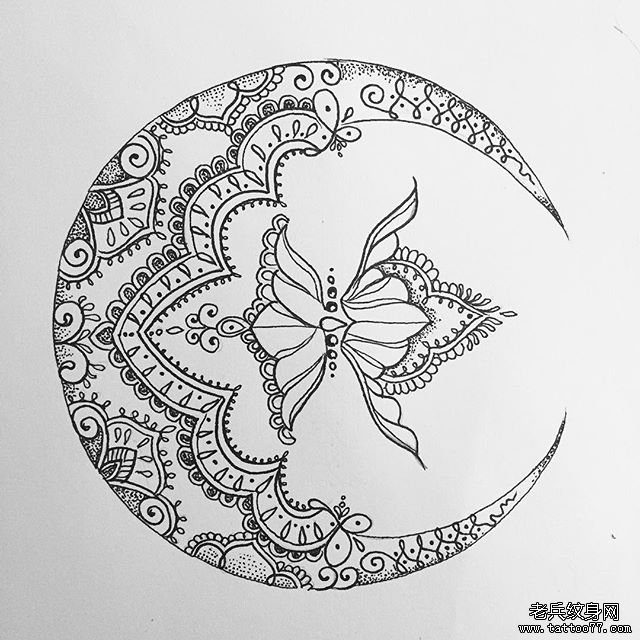 小清新蕾丝莲花纹身图片