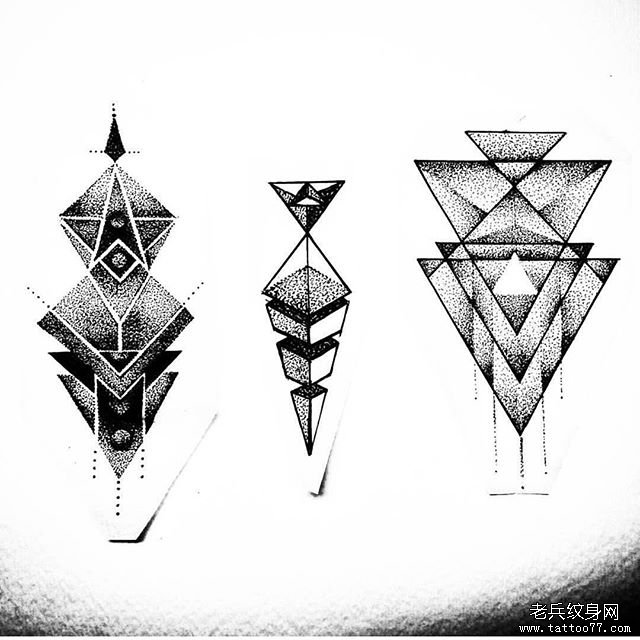 小清新几何点刺纹身图片