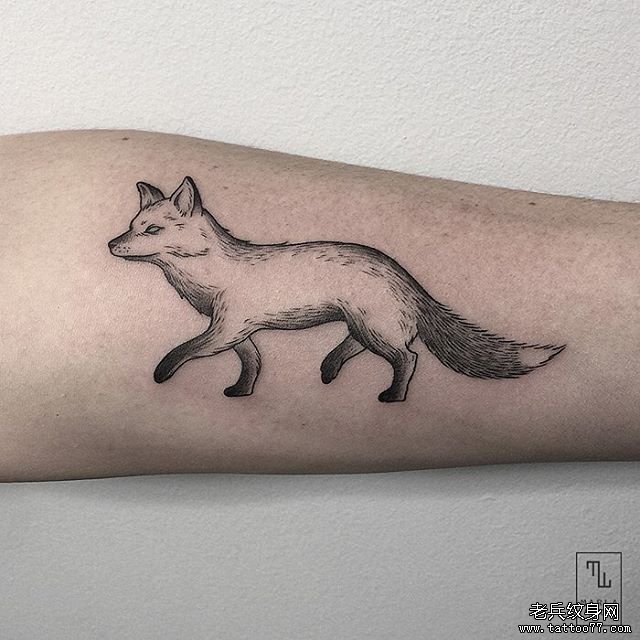 手臂狐狸小清新纹身图片