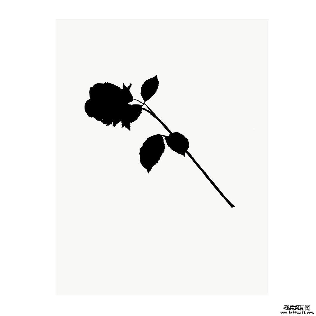 水墨花藤纹身图案