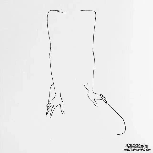 简约线条纹身图案
