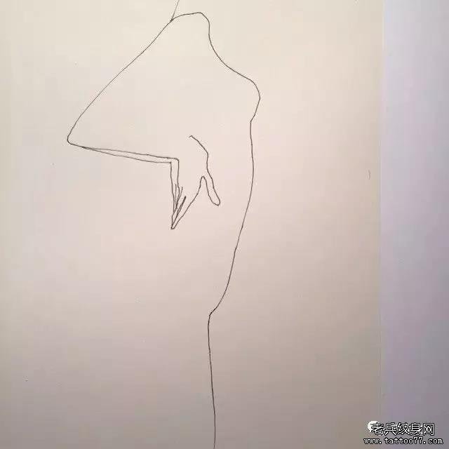 简约线条纹身图案
