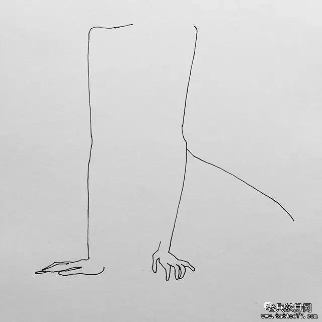简约线条纹身图案