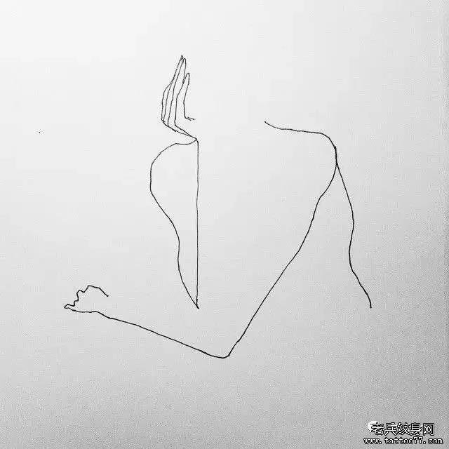 简约线条纹身图案