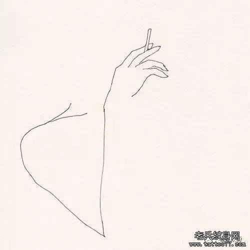 简约线条纹身图案