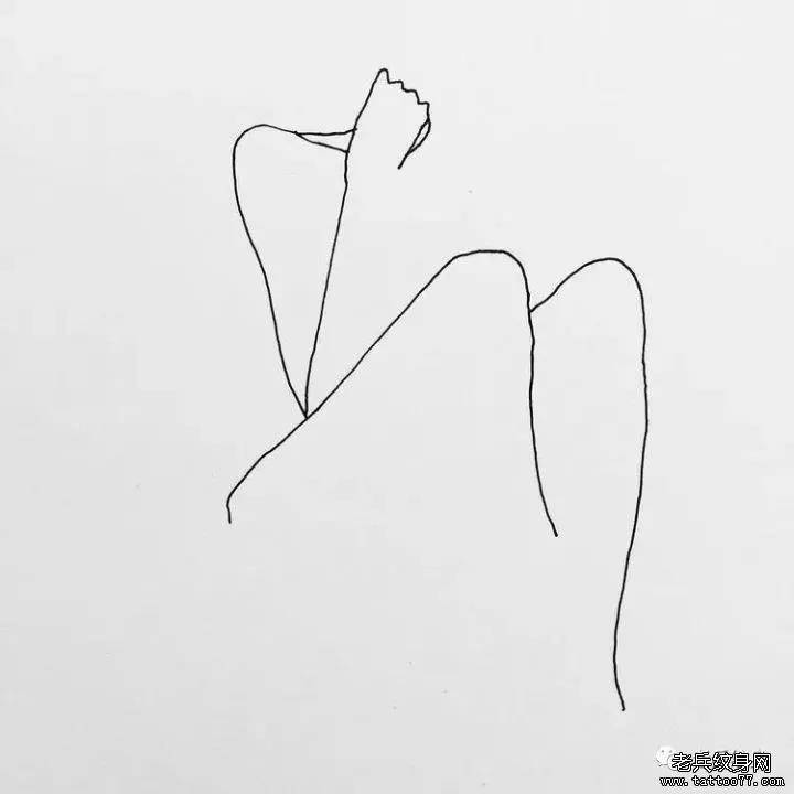 简约线条纹身图案
