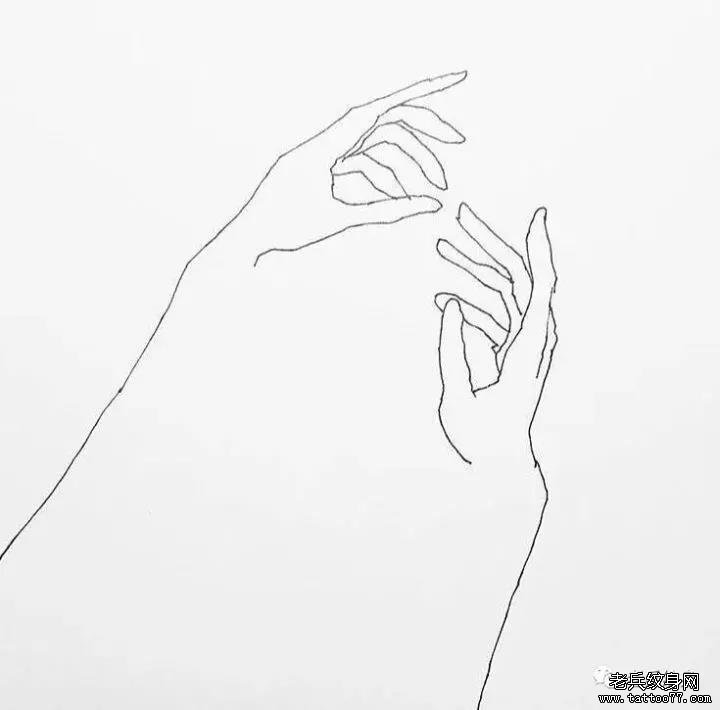 简约线条纹身图案