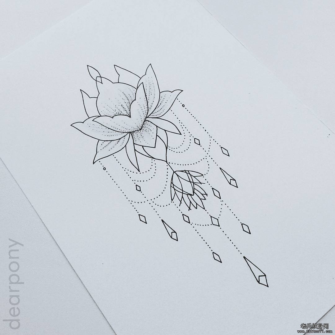 小清新蕾丝曼陀罗纹身图片