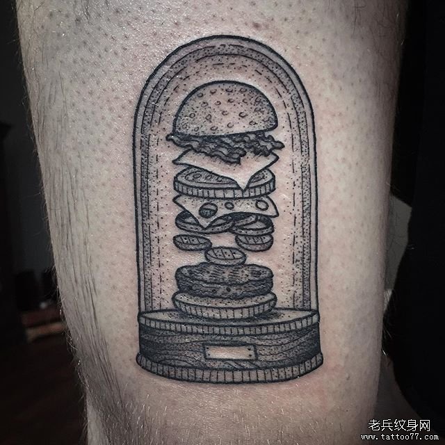 腿部小清新纹身图片