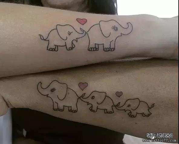 手臂象纹身图案
