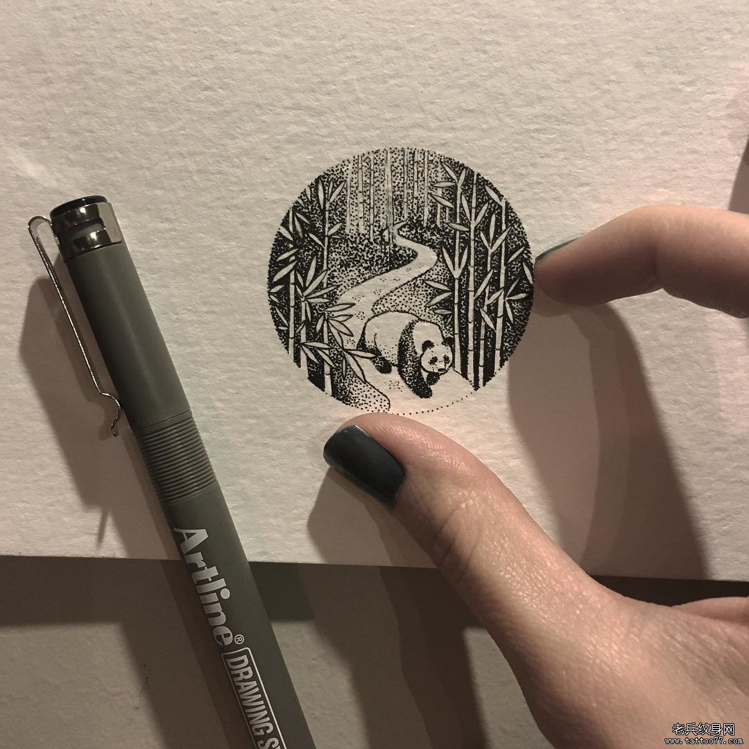 小清新风景几何纹身图片