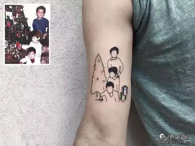 简约线条纹身图案