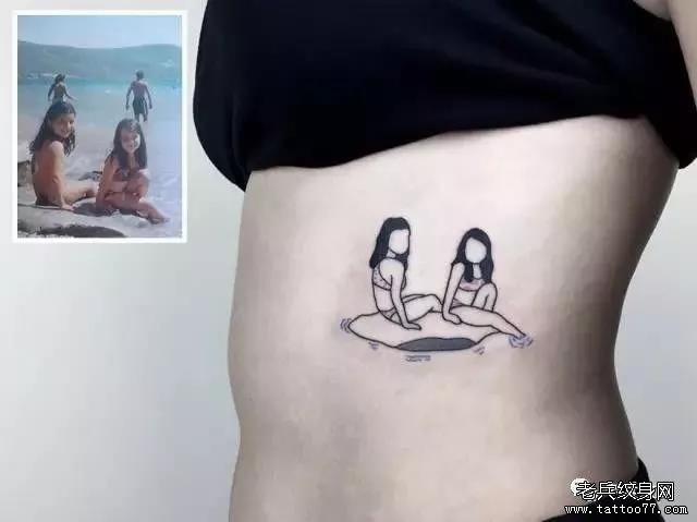 简约线条纹身图案