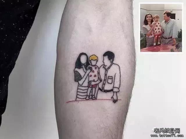 简约线条纹身图案