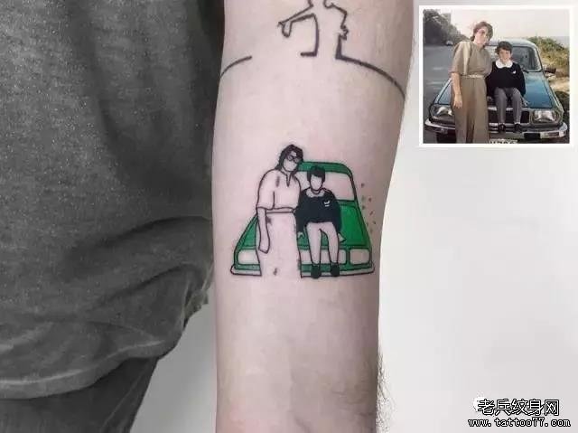 简约线条纹身图案