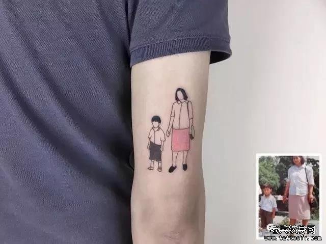 简约线条纹身图案