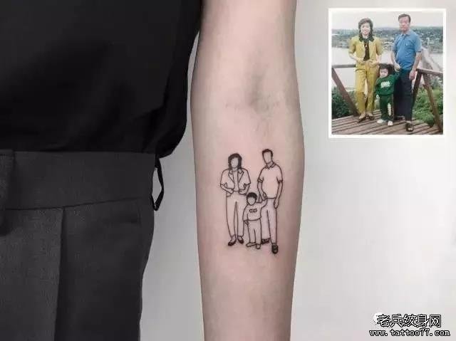 简约线条纹身图案