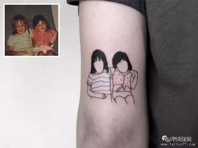 简约线条纹身图案