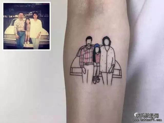简约线条纹身图案
