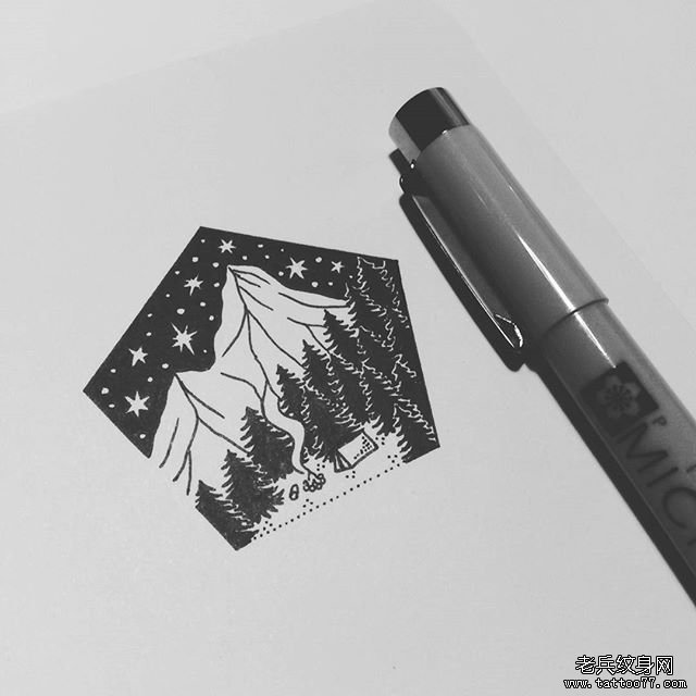 小清新风景 纹身图片