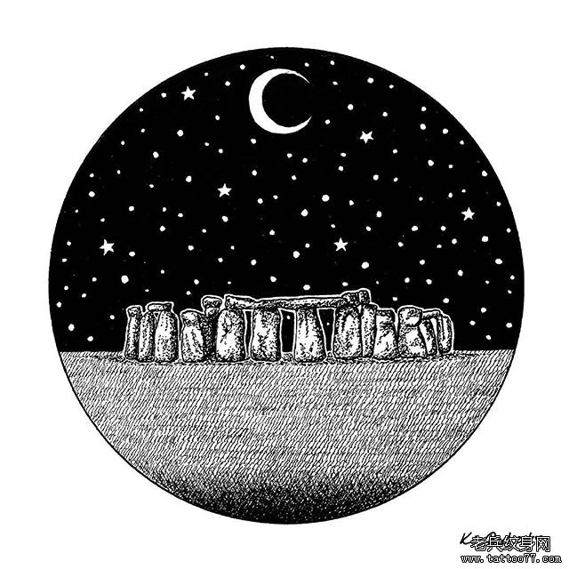 小清新风星空纹身图片