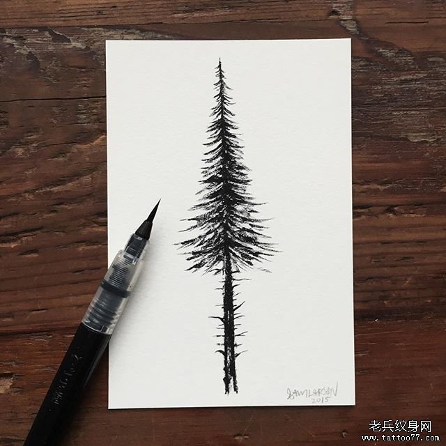 小清新树纹身图片