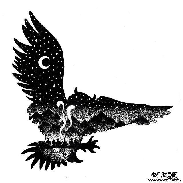 动物星空纹身图片