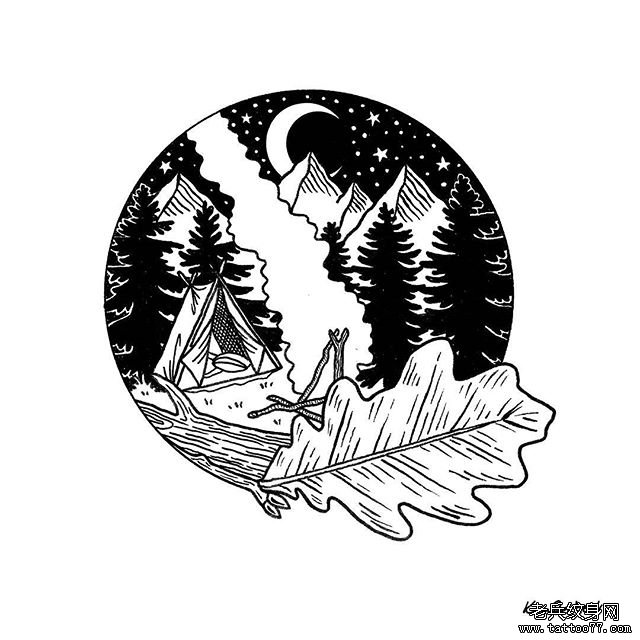 小清新风景纹身图片