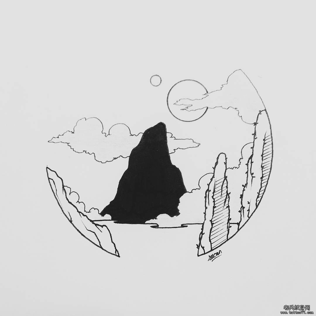 小清新风景纹身图片