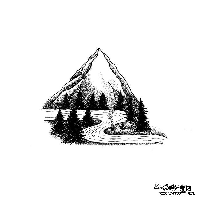 小清新风景纹身图片