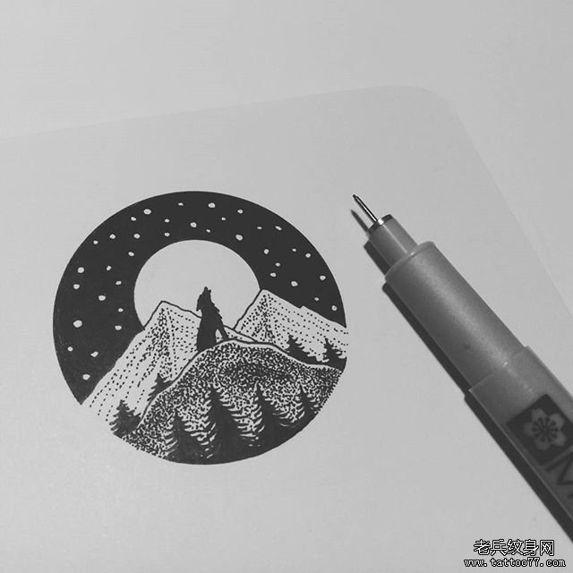 小清新风景星空纹身图片