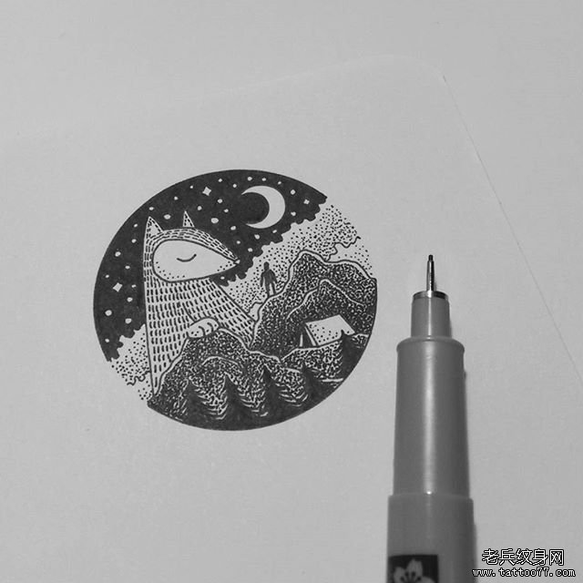 小清新风景星空纹身图片