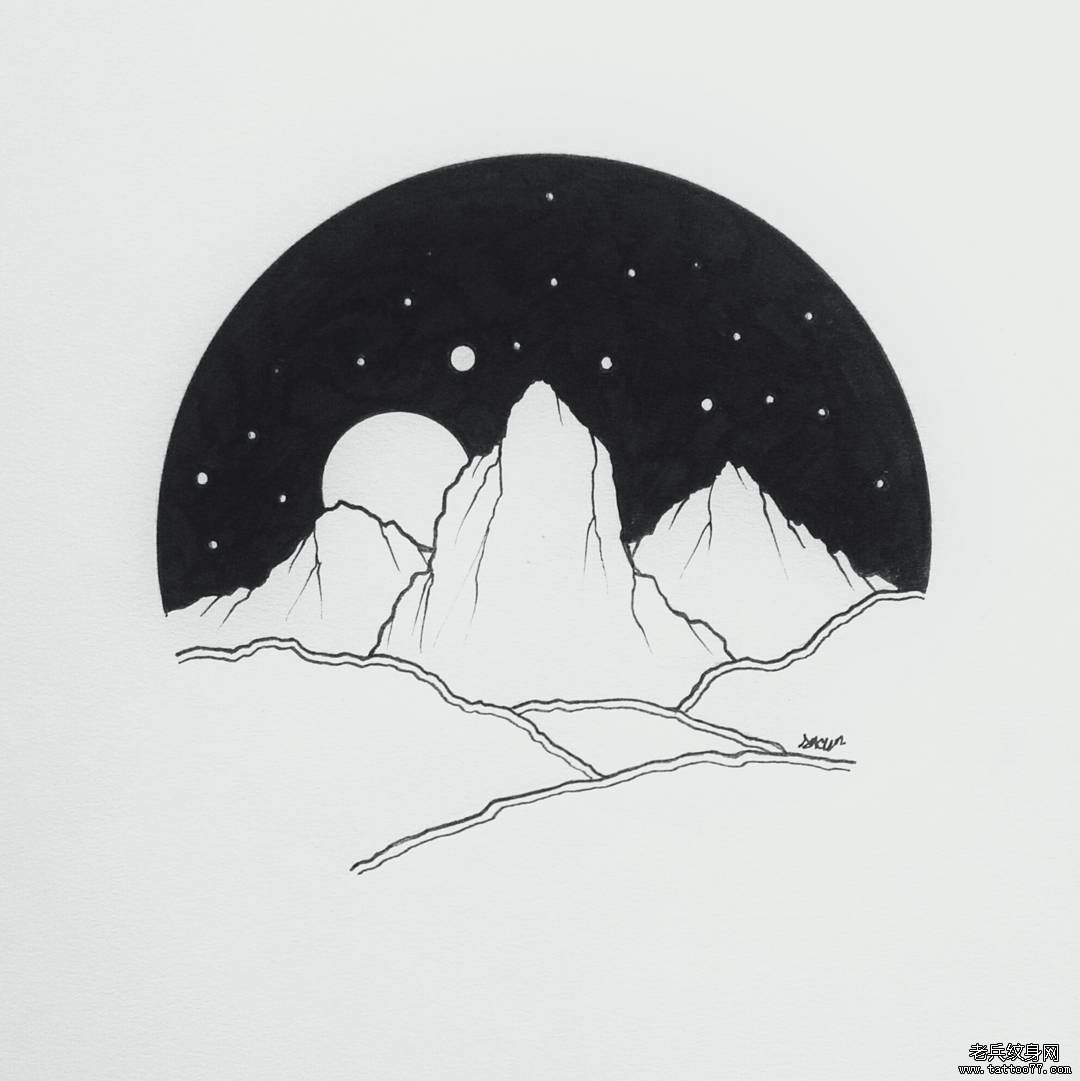 小清新几何星空纹身图片