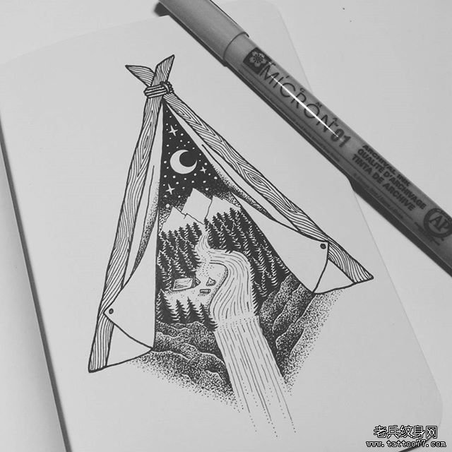 小清新星空纹身图片