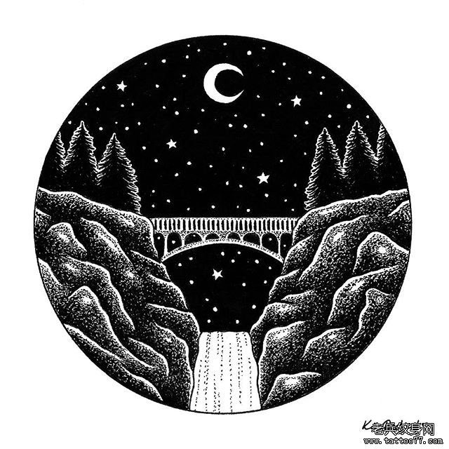 小清新星空纹身图片