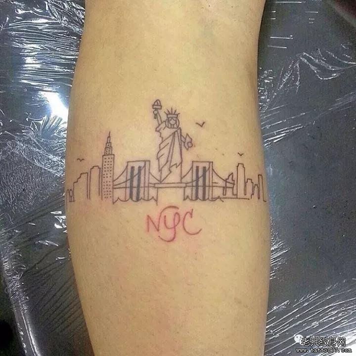 手臂风景纹身图案