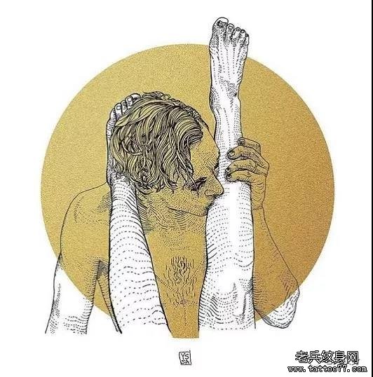简约线条纹身图案