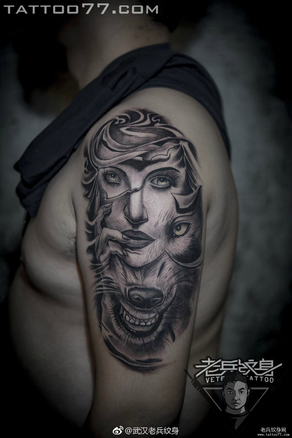 手臂女郎纹身图案作品