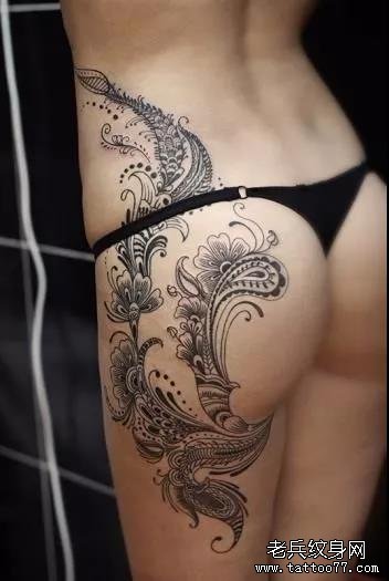 臀部凤凰纹身图案