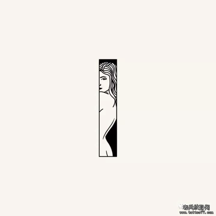 简约女郎纹身图案