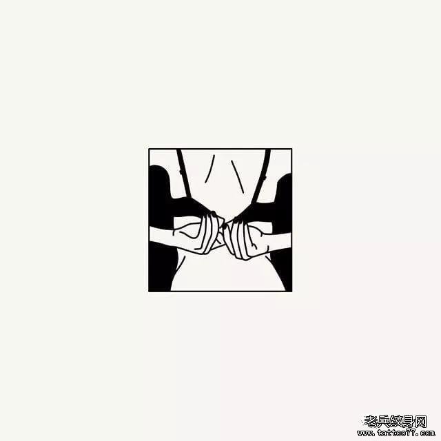 简约污图女郎纹身图案