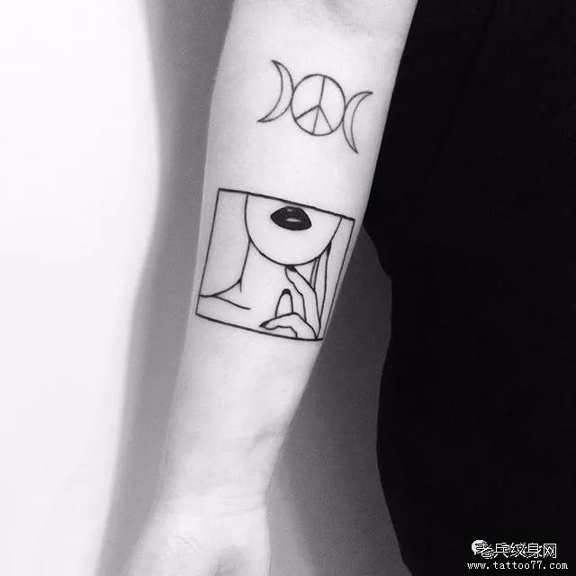 手臂污图女郎小清新纹身图案