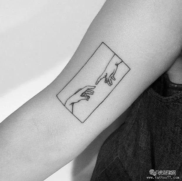 手臂方框手小清新纹身图案