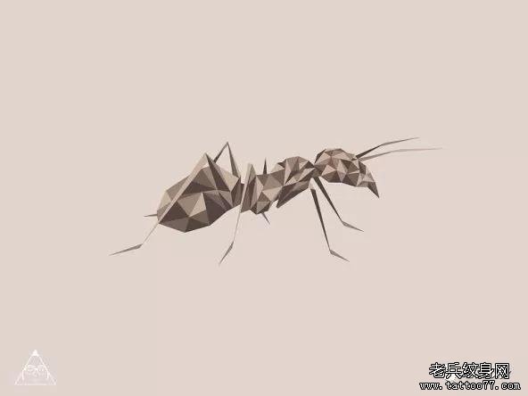 几何小蚂蚁纹身图案