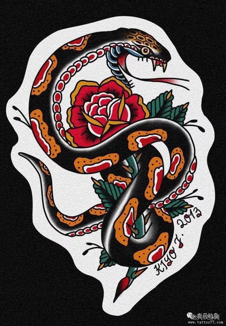 school蛇纹身图案