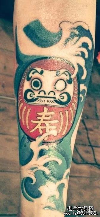 手臂达摩纹身图案