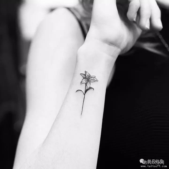 手腕花藤小清新纹身图案